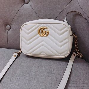 Gucci marmont small crossbody white auth!!